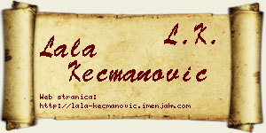 Lala Kecmanović vizit kartica